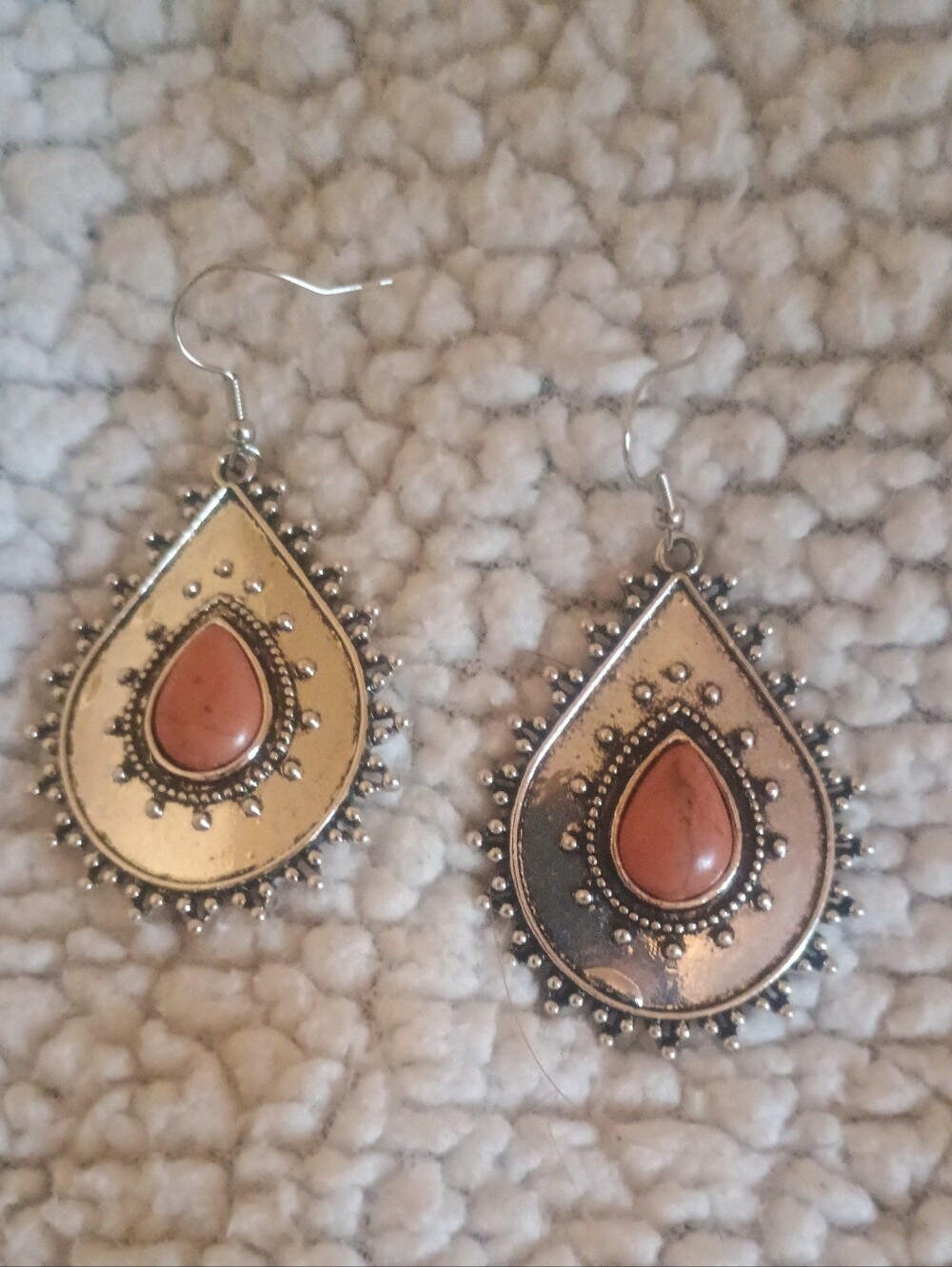 New In Bag - Paparazzi "Desert Drama"  Silver-Tone Teardrop Earrings